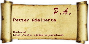 Petter Adalberta névjegykártya